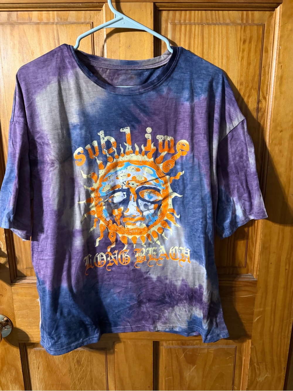 Tie-Dye Sun Graphic Kids Tee - Purple/Blue